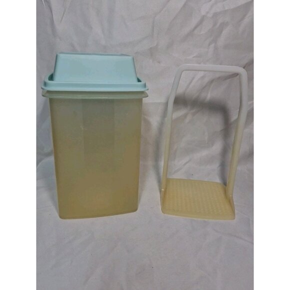 Vtg Tupperware Pickle Keeper 1560  3-Piece Container Set Sheer Aqua Blue 8.5" H - Picture 1 of 7